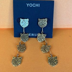Yochi Dangle Tiger Earrings